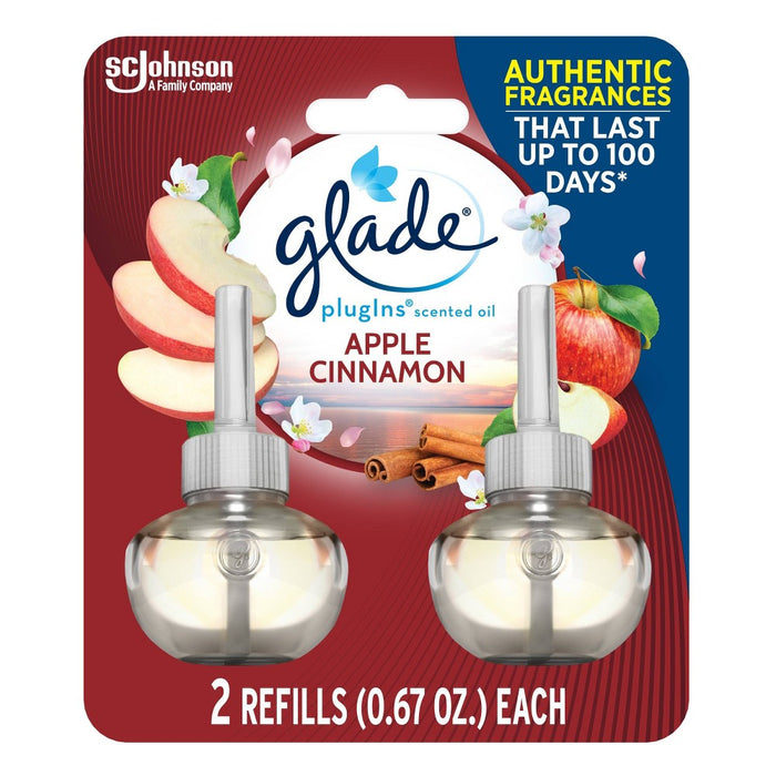 Glade PlugIns Scented Oil Air Freshener Apple Cinnamon Refill - 1.34oz/2ct