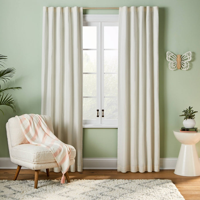 95" Blackout Chambray Cotton Panel Cream - Pillowfort