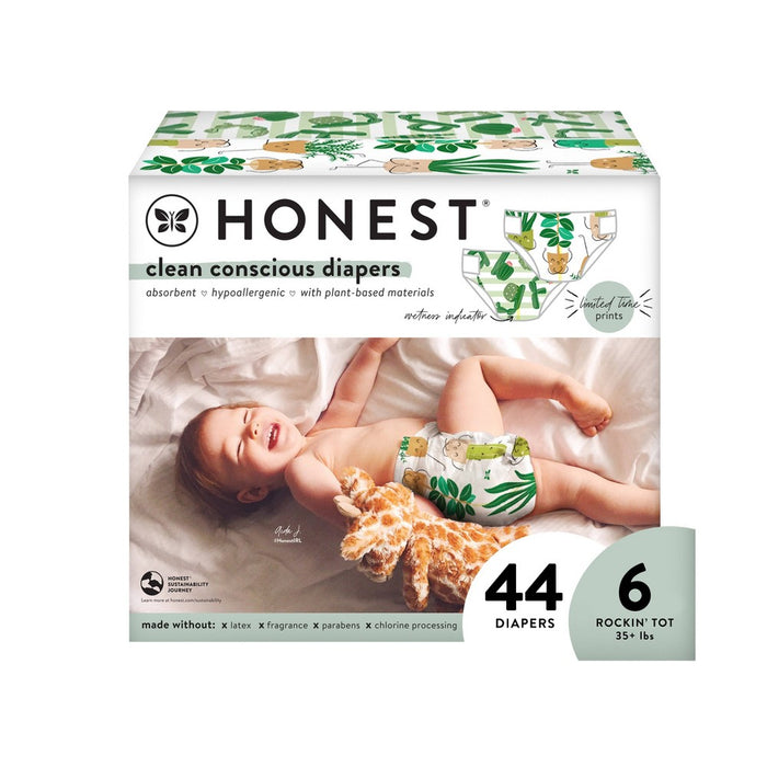 The Honest Company Disposable Diapers - Plant Pose & Cactus - Size 6 - 44ct