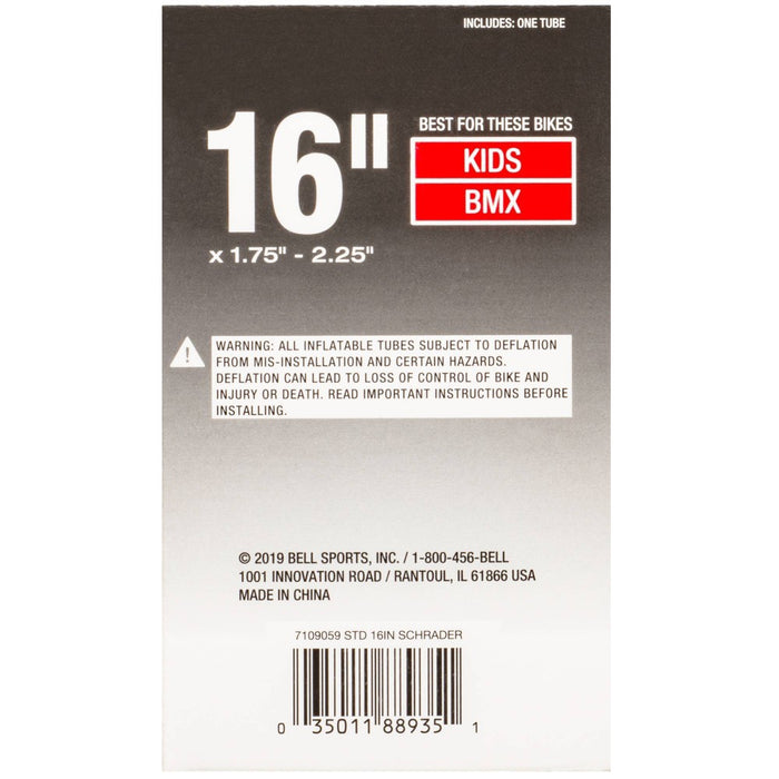 Bell 16" Bike Tire Tube - Black
