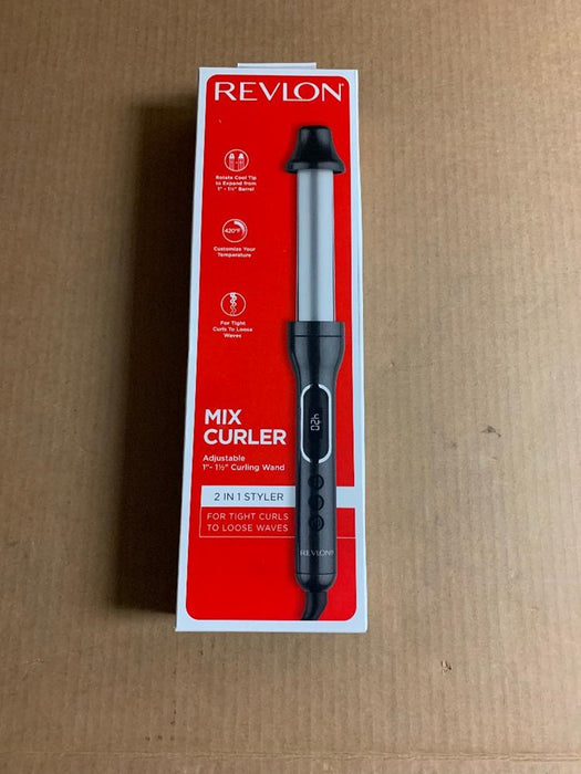 Revlon 2-in-1 Adjustable Mix Curling Wand /Iron 1” to 1/12” Curls Or Waves
