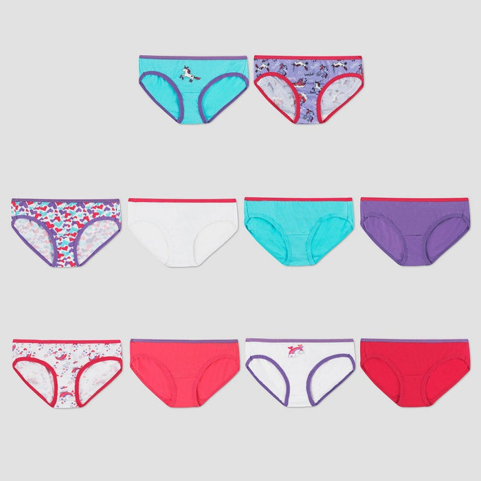 Hanes Girls' Bonus Pack 10 Cotton Hipster - Colors Vary 10