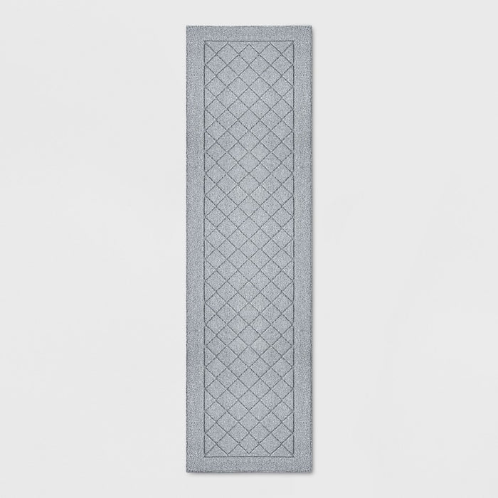 2'X7' Runner Diamond Clarkson Washable Tufted And Hooked Rug Gray - Threshold