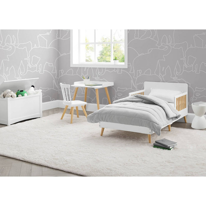 Logan Wood Toddler Bed, Greenguard Gold Certified Bianca White/Natural - Delta Children (LOCAL PICKUP ONLY)