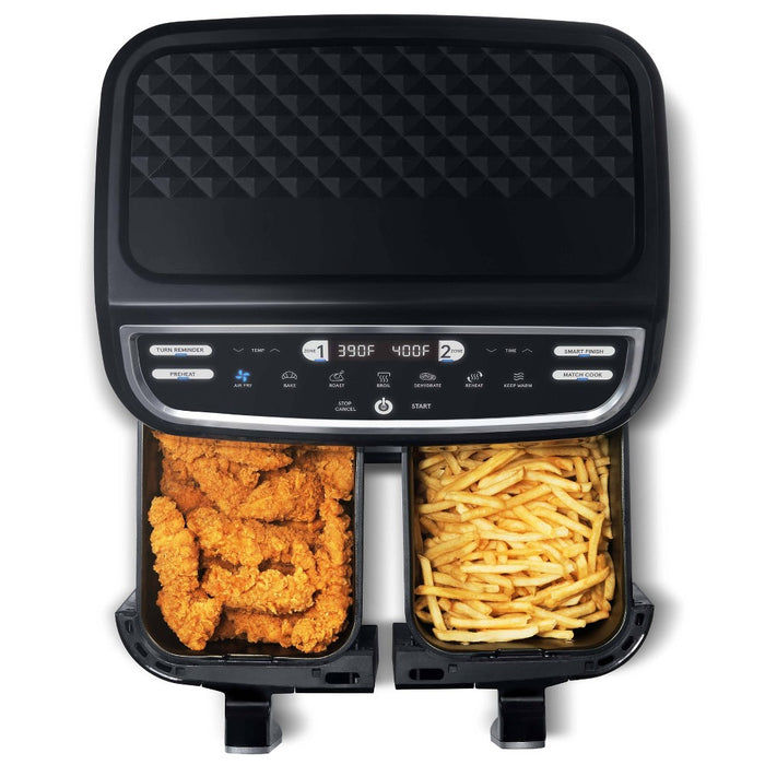 Gourmia 9-Quart Dual Basket Digital Air Fryer, with 7 Functions, Smart Finish and Match Cook