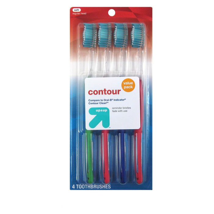 Contour Toothbrush - 4ct - Up&Up (Compared to Oral-B Indicator Contour Clean)