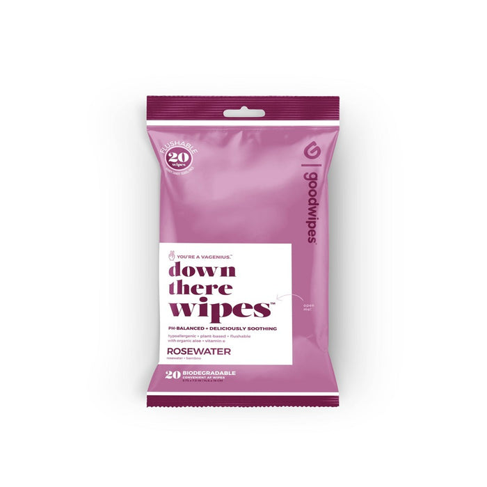 Goodwipes Flushable Down There Cleansing Wipes - Rosewater - 20ct