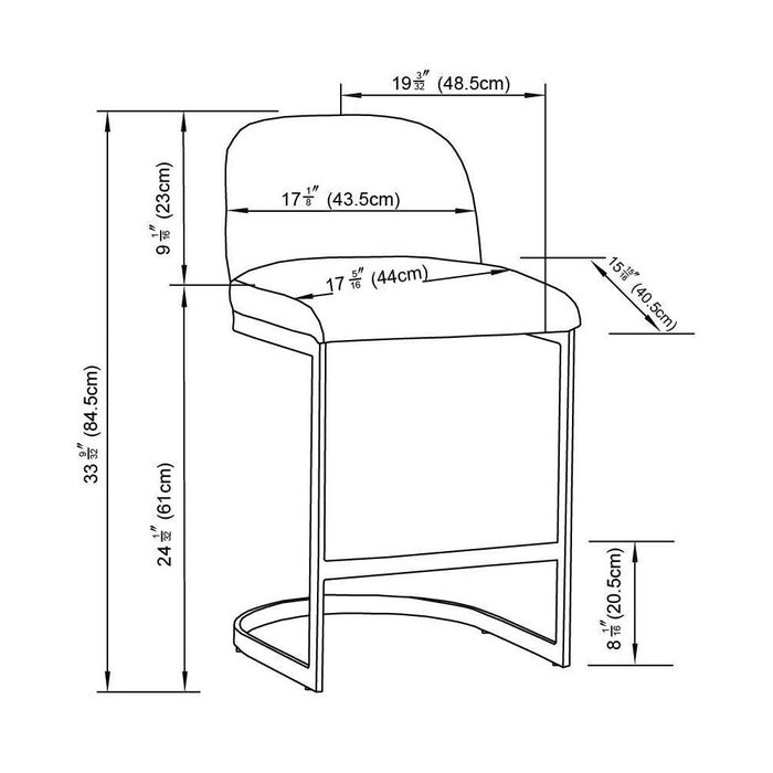 2pk Jules Cantilever Armless Upholstered Counter Height Barstool - Project 62™ (LOCAL PICKUP ONLY)
