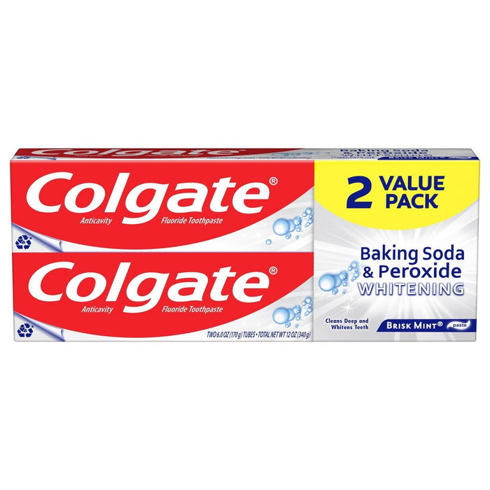 Colgate Baking Soda and Peroxide Whitening Toothpaste - Brisk Mint - 6oz/2pk