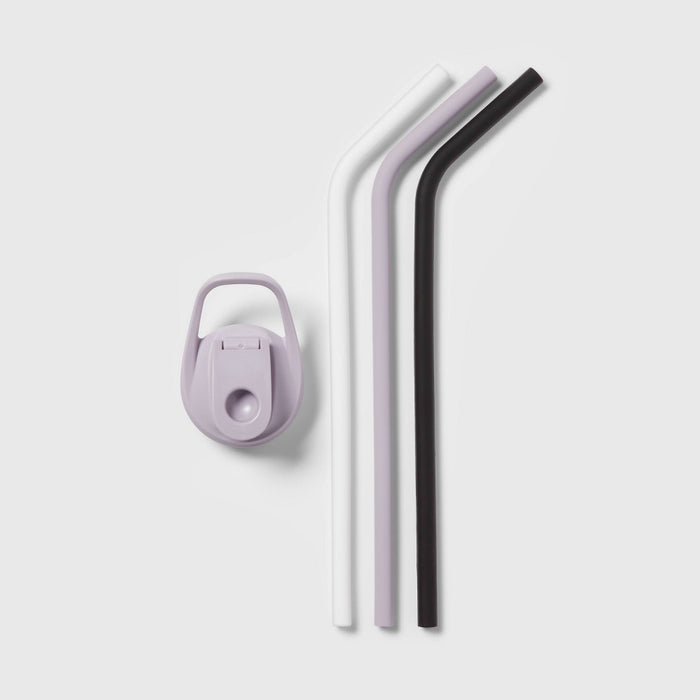 Tracker Chug Lid and 3 Silicone Straws Lavender - Room Essentials™