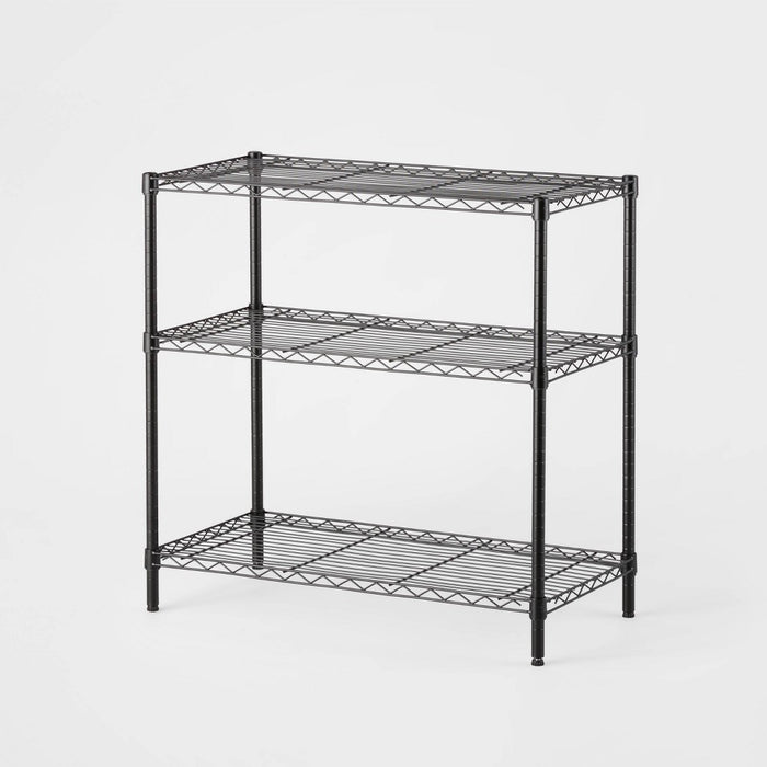 3 Tier Wide Wire Shelving Black - Brightroom™ (LOCAL PICKUP ONLY)