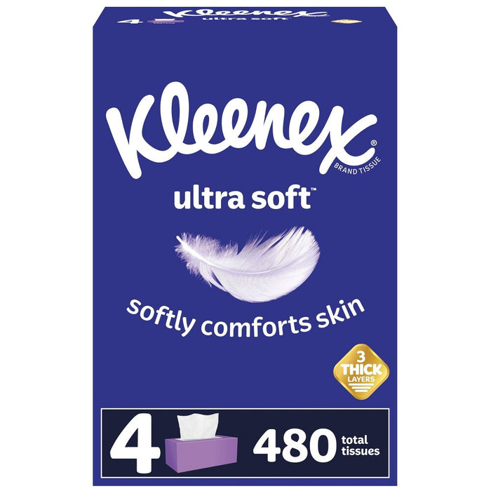 Kleenex Ultra Facial Tissue Box - 4pk/120ct