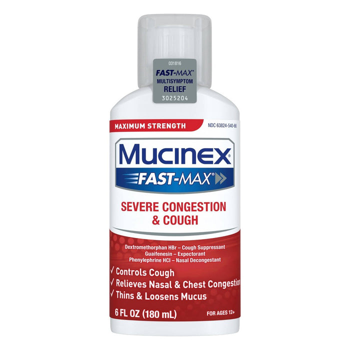 Mucinex Fast-Max Severe Congestion & Cough Relief Liquid - 6 fl oz - EXP. 11/23
