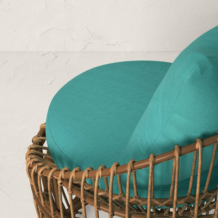 Topanga Club Chair with Ottoman - Blue/Brown - Opalhouse™ designed with Jungalow™ (LOCAL PICKUP ONLY)
