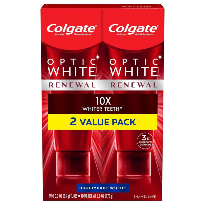Colgate Optic White Renewal High Impact Whitening Toothpaste - 3oz/2pk
