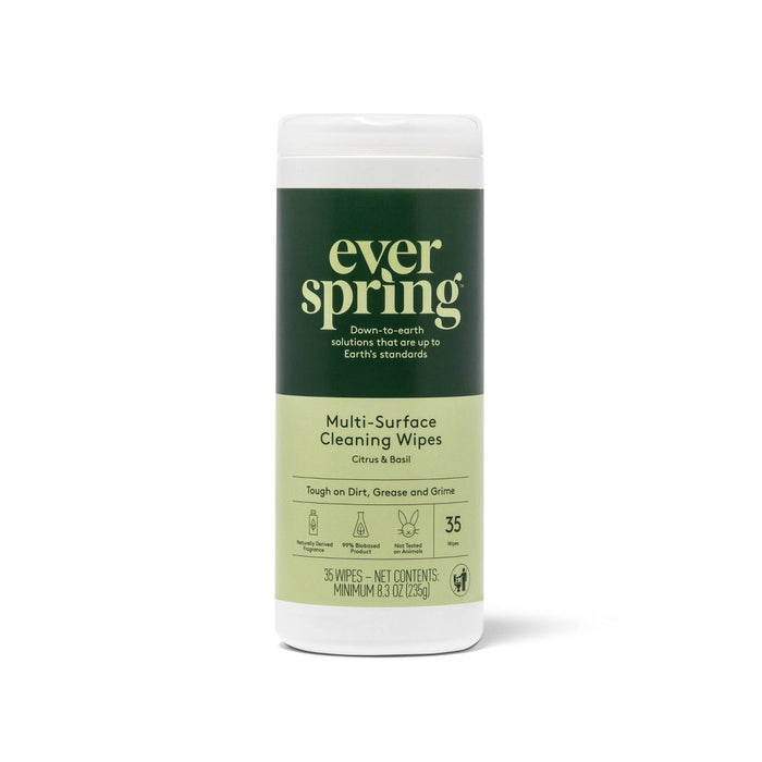 Citrus & Basil Multi-Surface Cleaning Wipes - 35ct - Everspring™