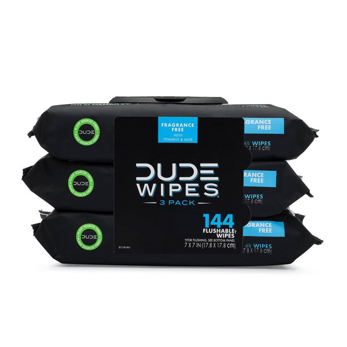 DUDE Wipes Fragrance-Free Flushable Wipes - 3pk/48ct