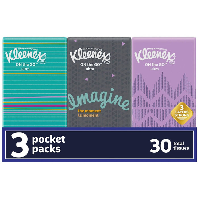 Kleenex On-The-Go Facial Tissue - 3pk/10ct