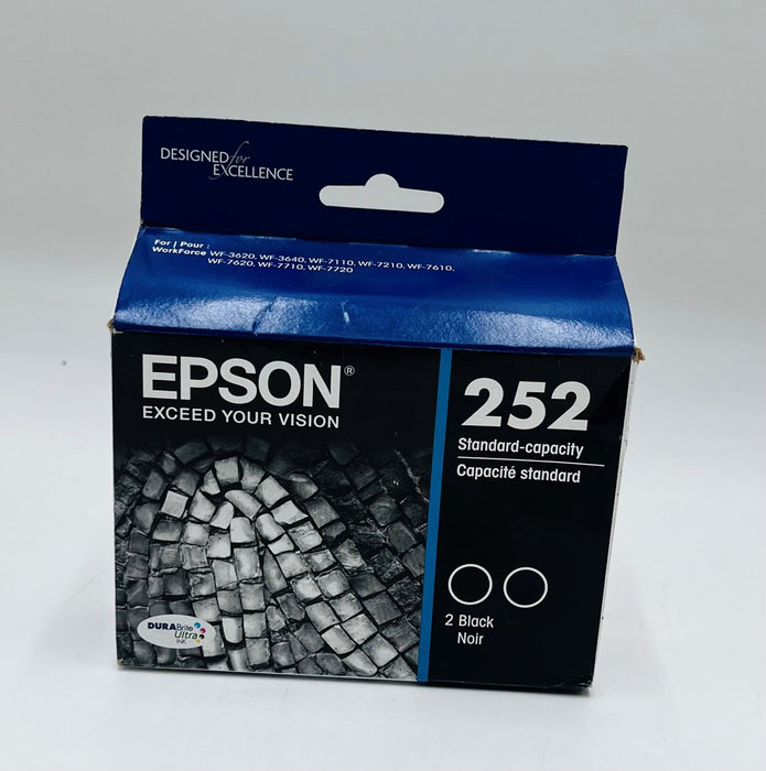 Epson 252 2pk Ink Cartridges - Black (T252120-D2) EXPIRES 01/27