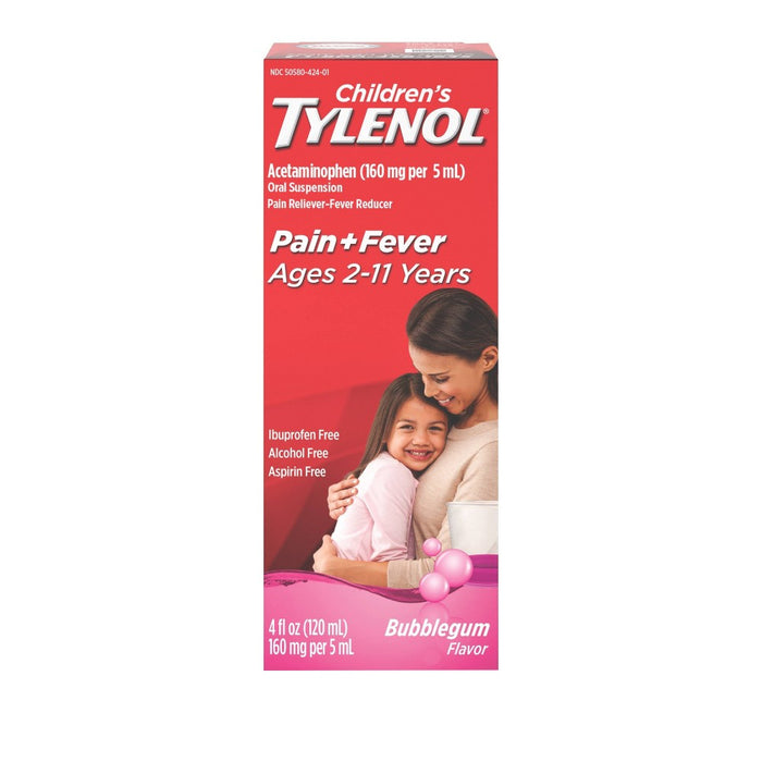 Children's Tylenol Pain + Fever Relief Liquid - Acetaminophen - Bubble Gum - 4 fl oz