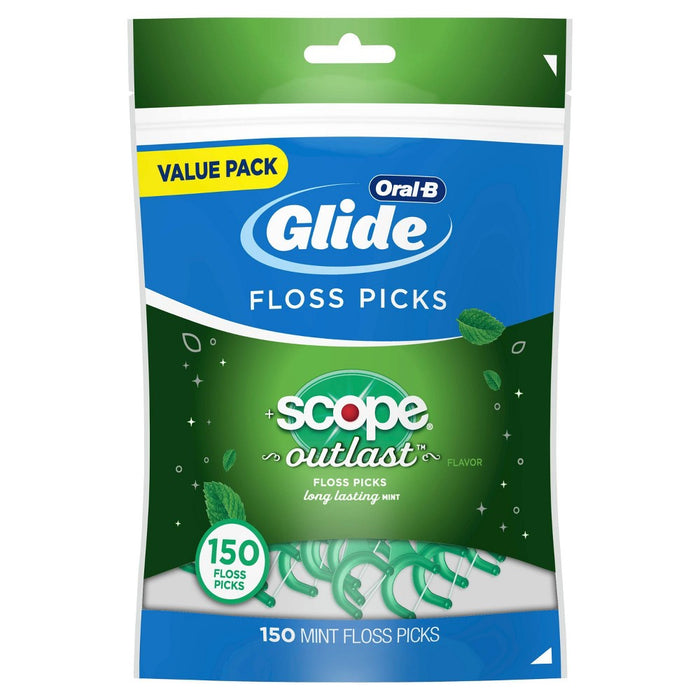 Oral-B Glide with Scope Outlast Dental Floss Picks - Mint - 150ct