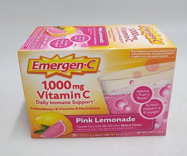 Emergen-C Vitamin C Drink Mix - Pink Lemonade - 0.33oz/30pk EXP 02/2027