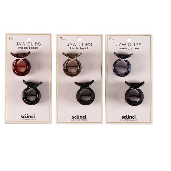 scunci Elevated Basics Small Fish Jaw Clips - 2ct