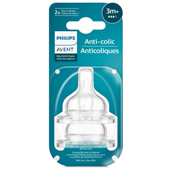Philips Avent 2pk Anti-Colic Baby Bottle Nipple - Medium Flow
