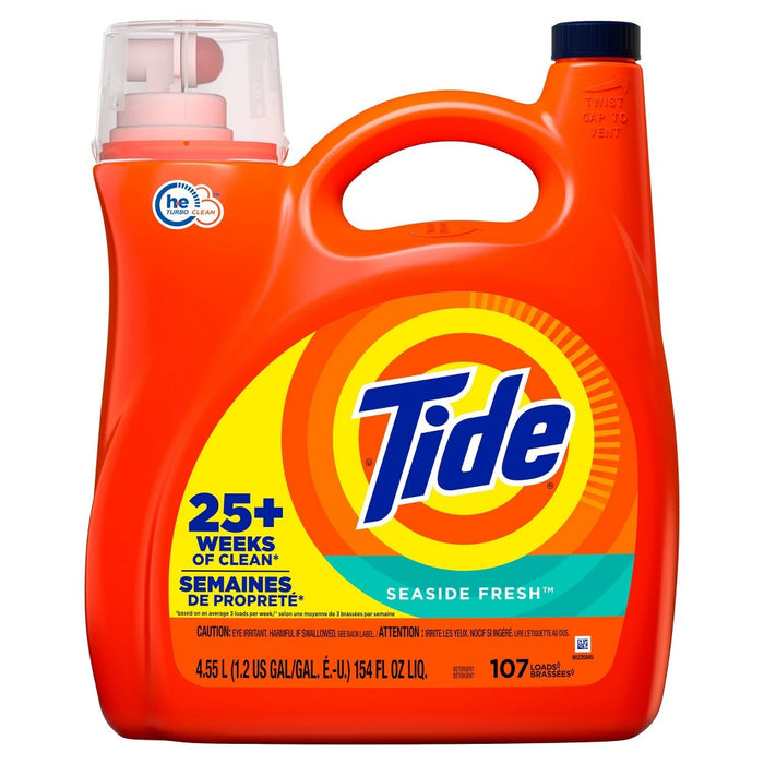 Tide Seaside Fresh HE Compatible Liquid Laundry Detergent - 154 fl oz