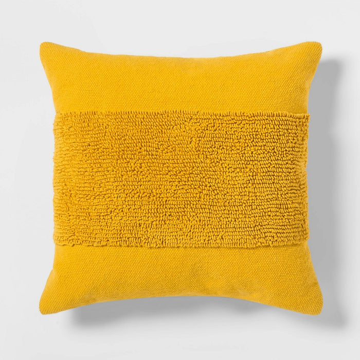 Modern Tufted Square Throw Pillow Summer Wheat - Project 62™