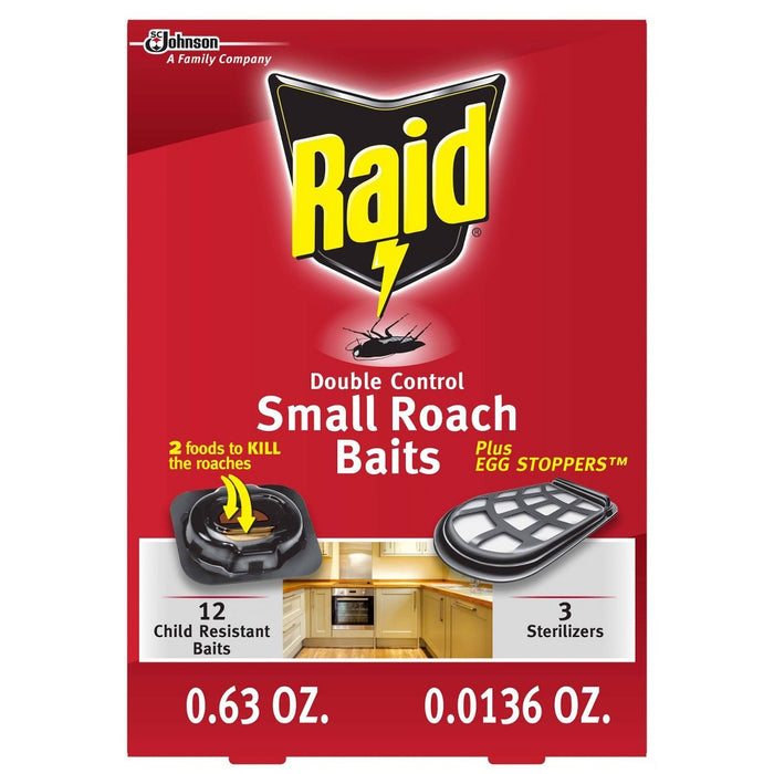 Raid Double Control Small Roach Baits Plus Egg Stoppers 12+3 ct