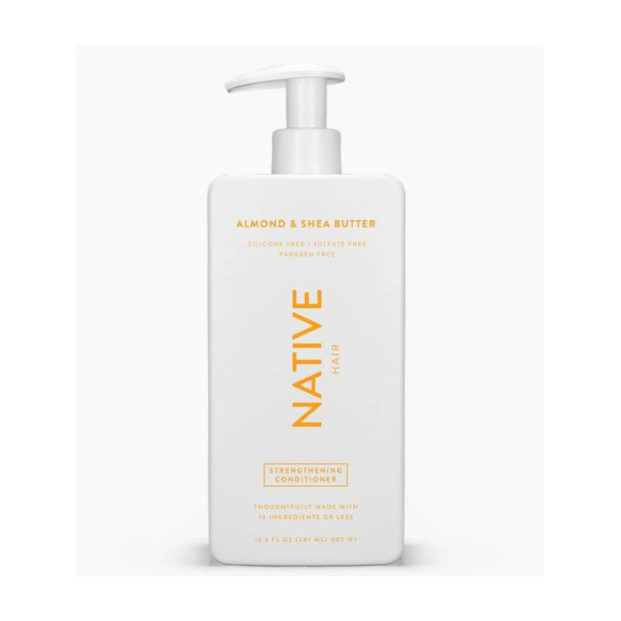 Native Vegan Strengthening Conditioner with Almond & Shea butter, Clean, Sulfate, Paraben and Silicone Free - 16.5 fl oz
