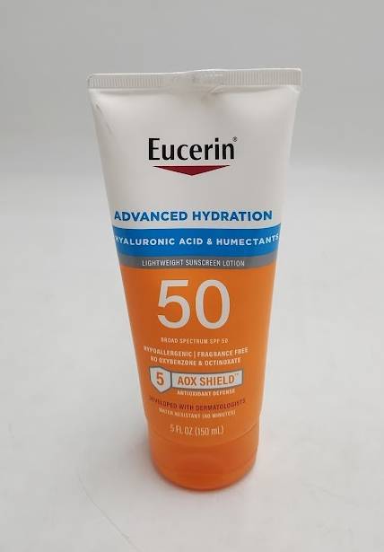 Eucerin Advanced Hydration Sunscreen Lotion - SPF 50 - 5 fl oz EXP 09/2025