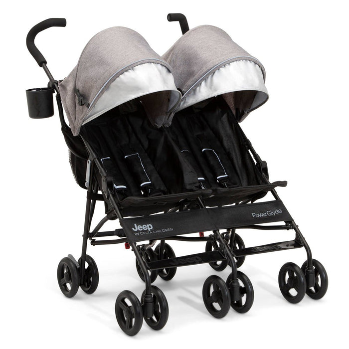 Jeep PowerGlyde Side-by-Side Double Stroller by Delta Children - Gray (LOCAL PICKUP ONLY)