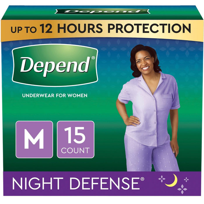 Depend Night Defense Incontinence Fragrance Free Underwear for Women - Medium - Blush - 15ct