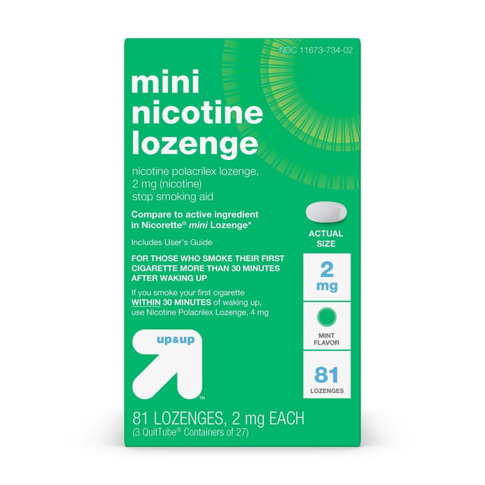 Nicotine 2mg Mini Lozenge Stop Smoking Aid - Mint - 81ct - up & up™
