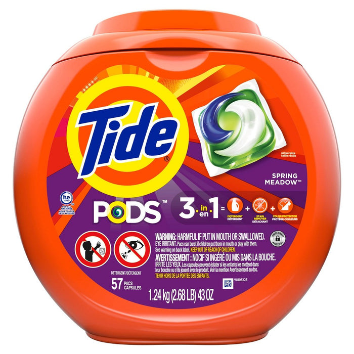 Tide Pods Laundry Detergent Pacs - Spring Meadow - 43oz/57ct