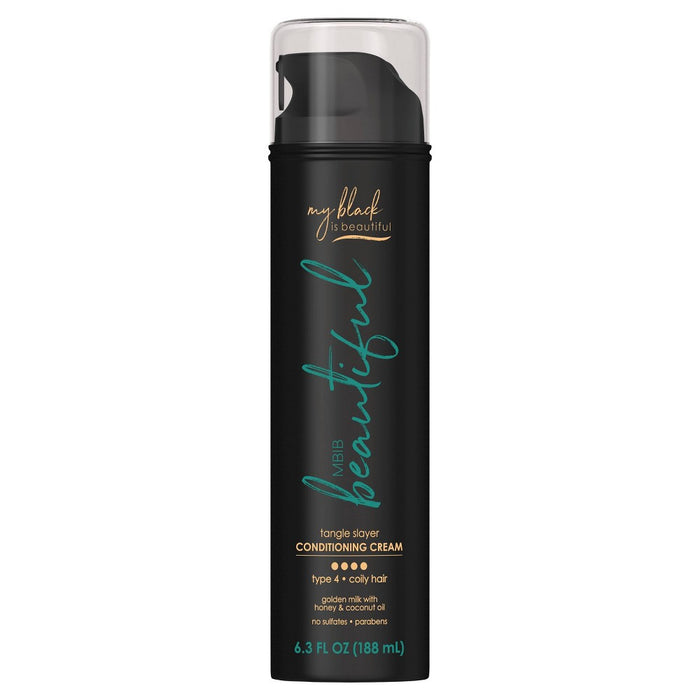 My Black is Beautiful Leave In Conditioner - Sulfate Free Conditioning Cream for Coily Hair with Coconut Oil, Honey & Turmeric - 6.3 fl oz