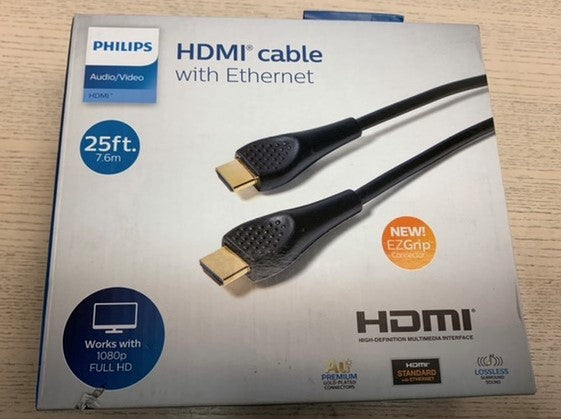 Philips 25' HDMI High Speed Cable with Ethernet - Black
