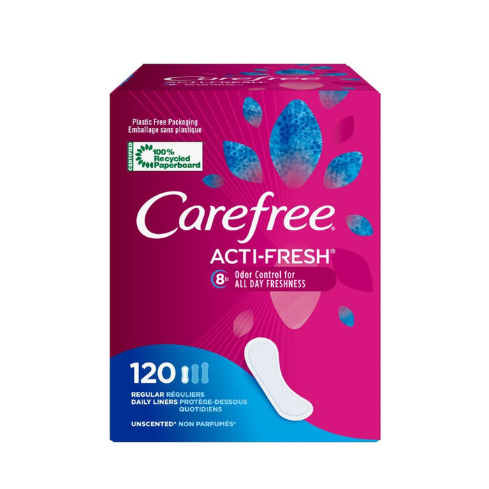 Carefree Acti-Fresh Flat Panty Liner - Regular - 120ct
