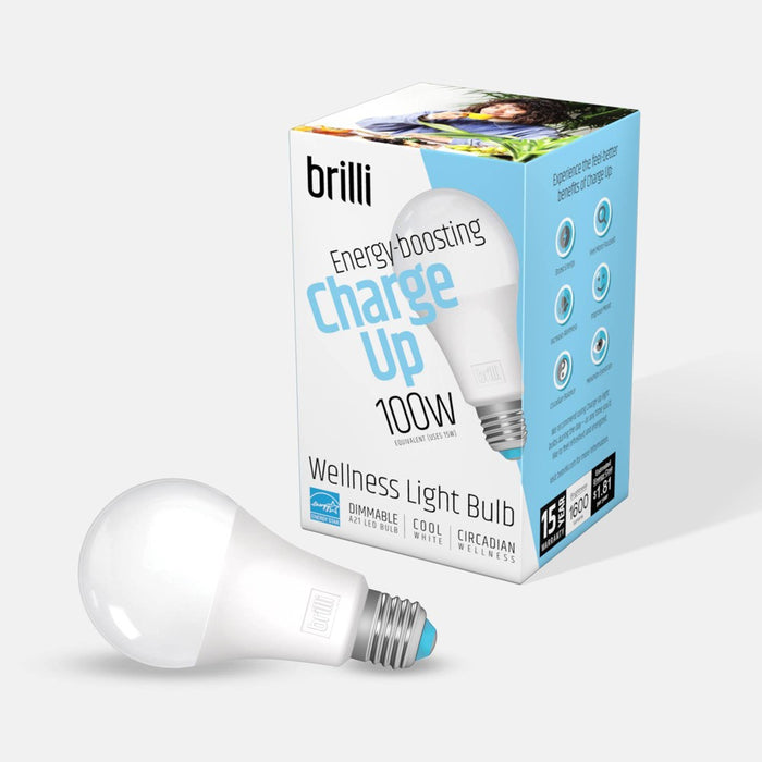 Brilli A21 100W Charge Up Energy-Boosting Dimmable LED Light Bulb White