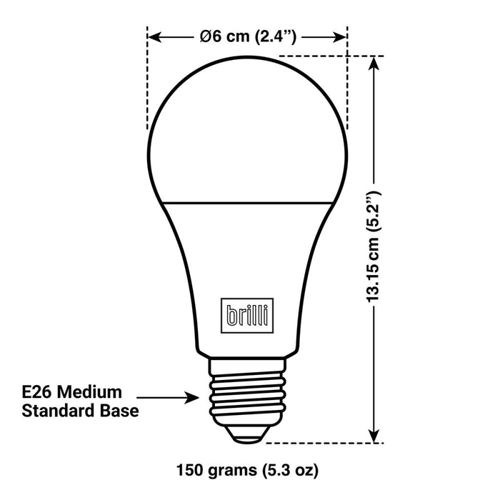 Brilli A21 100W Charge Up Energy-Boosting Dimmable LED Light Bulb White