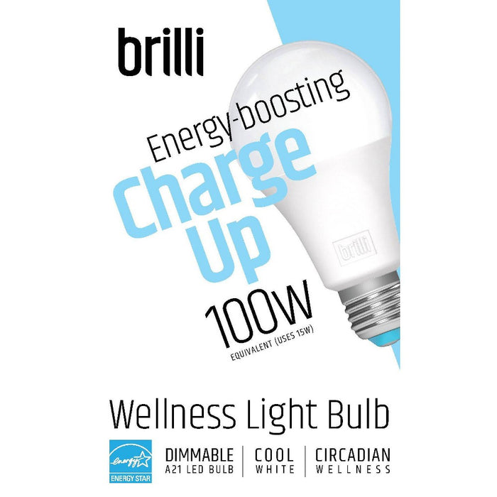 Brilli A21 100W Charge Up Energy-Boosting Dimmable LED Light Bulb White