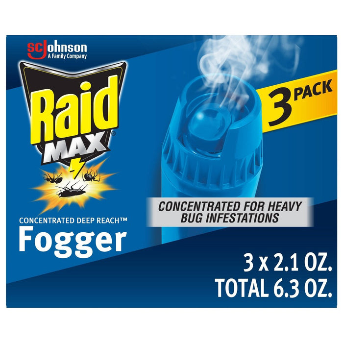 Raid Max Concentrated Deep Reach Fogger - 2.1oz/3cans