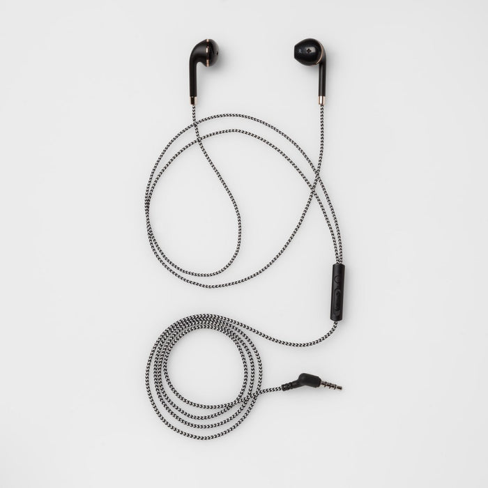 heyday Wired In-Ear Headphones with Carrying Case - Black/Gold/White