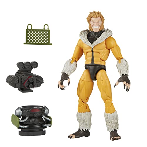 Marvel Legends Series X-Men Sabretooth Action Figure 6-Inch Collectible Toy, 3 Build-A-Figure Part