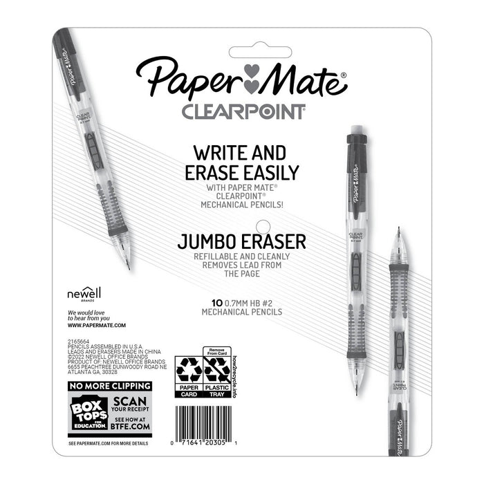 Paper Mate Clear Point 10pk #2 Mechanical Pencils 0.7mm Multicolored