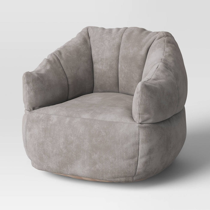 Corduroy Structured Bean Bag Chair Light Gray - Room Essentials™ (LOCAL PICKUP ONLY)