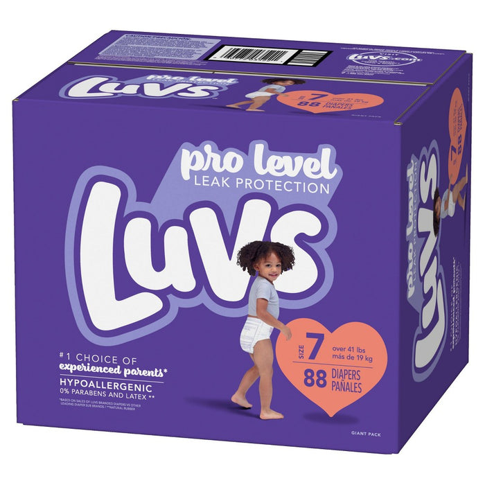 Luvs Pro Level Leak Protection Diapers Giant Pack - Size 7 - 88ct