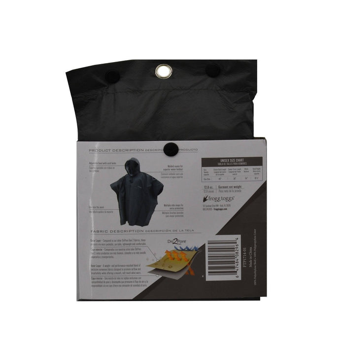 frogg toggs Poncho - Carbon Black